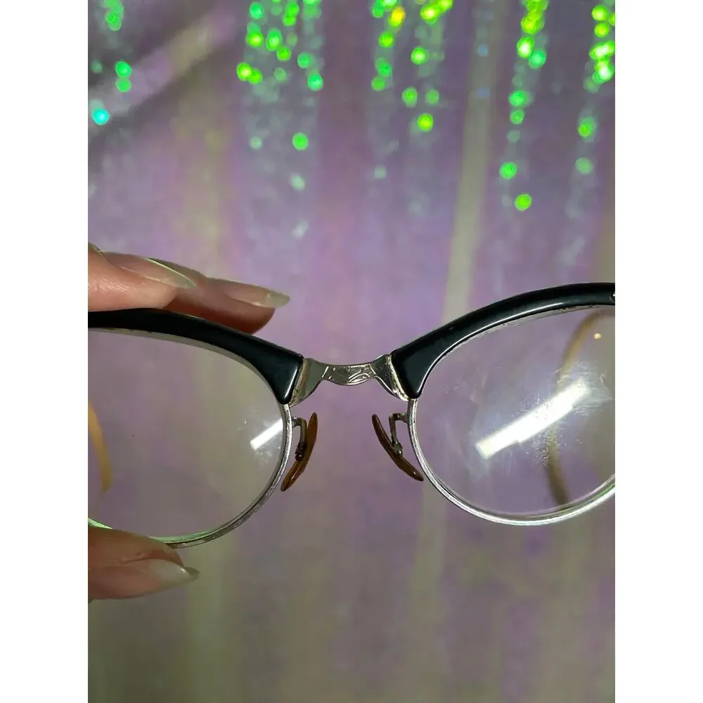 Vintage 50s Eyeglasses Dr. F. Tamarkin OPTOMETRIST New York USA with Croc Case